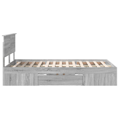 Struttura del letto con testiera Grigio Sonoma 137 x 203 cm | homemem39
