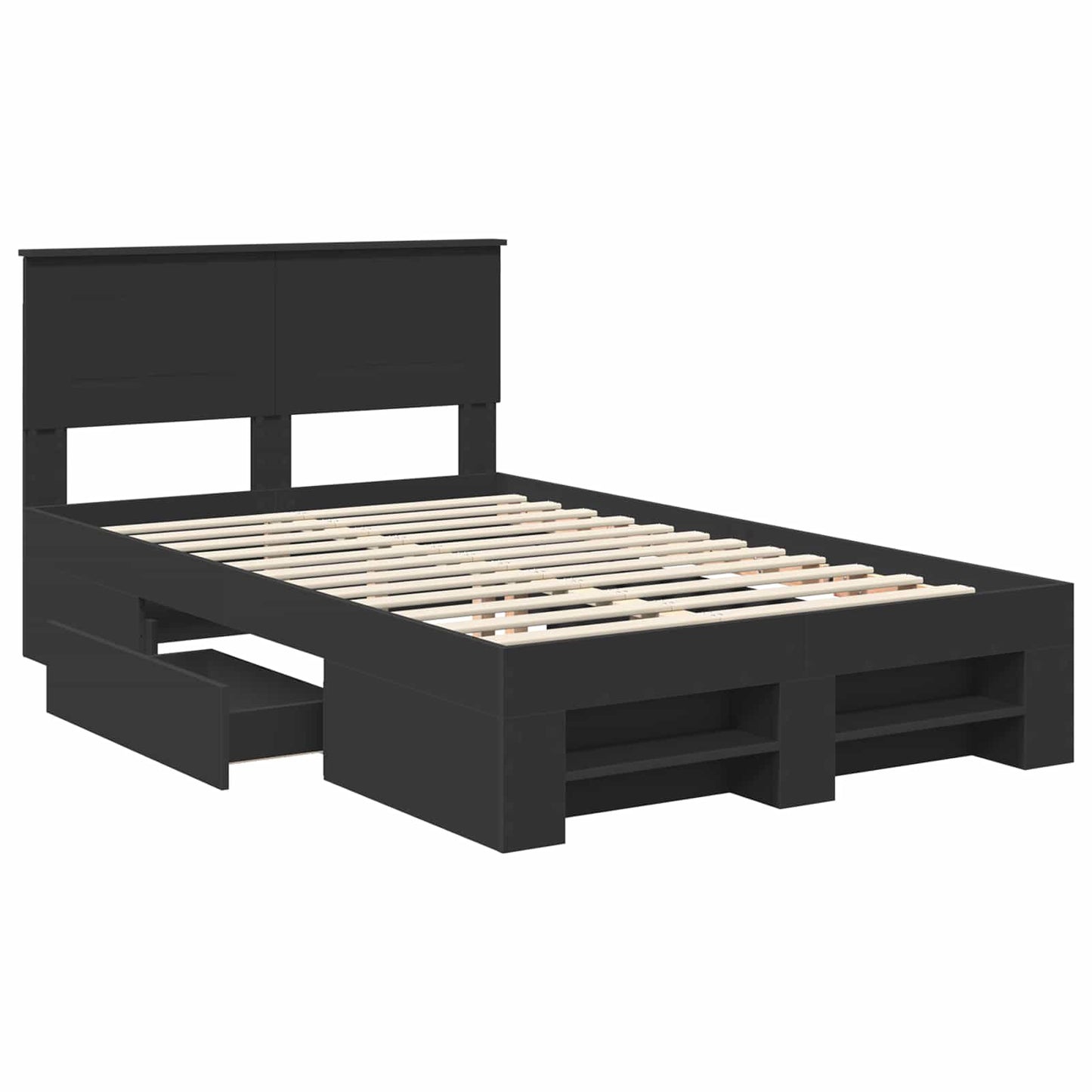 Struttura del letto Nero 120 x 200 cm Legno multistrato | homemem39