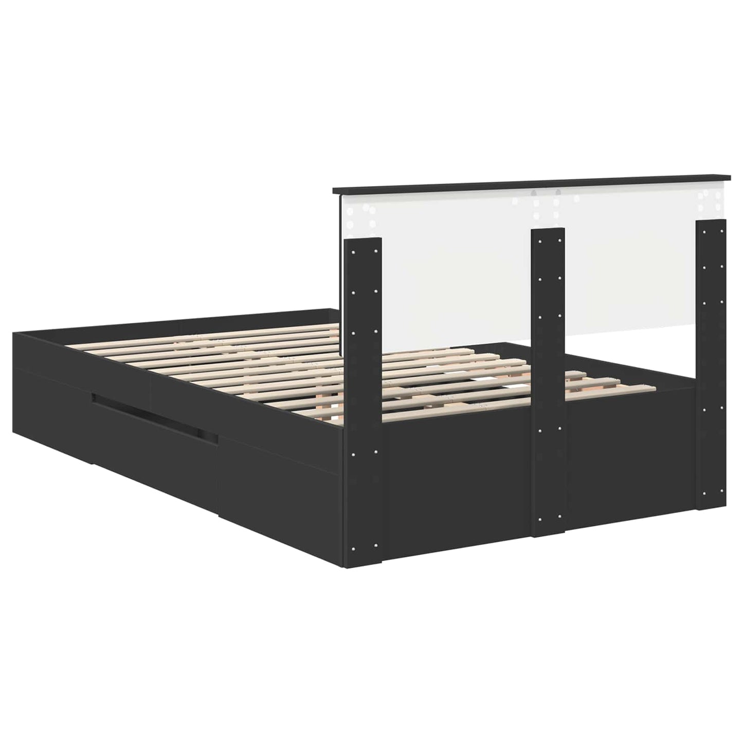 Struttura del letto Nero 120 x 200 cm Legno multistrato | homemem39