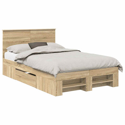Struttura del letto con testiera Rovere Sonoma 120 x 200 cm | homemem39