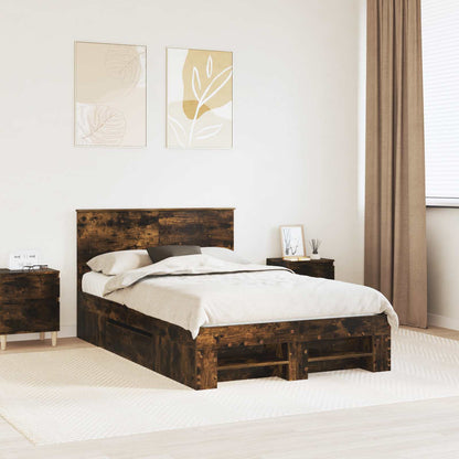Struttura del letto Rovere fumé 120 x 200 cm Legno multistrato | homemem39