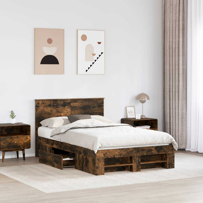 Struttura del letto Rovere fumé 120 x 200 cm Legno multistrato | homemem39