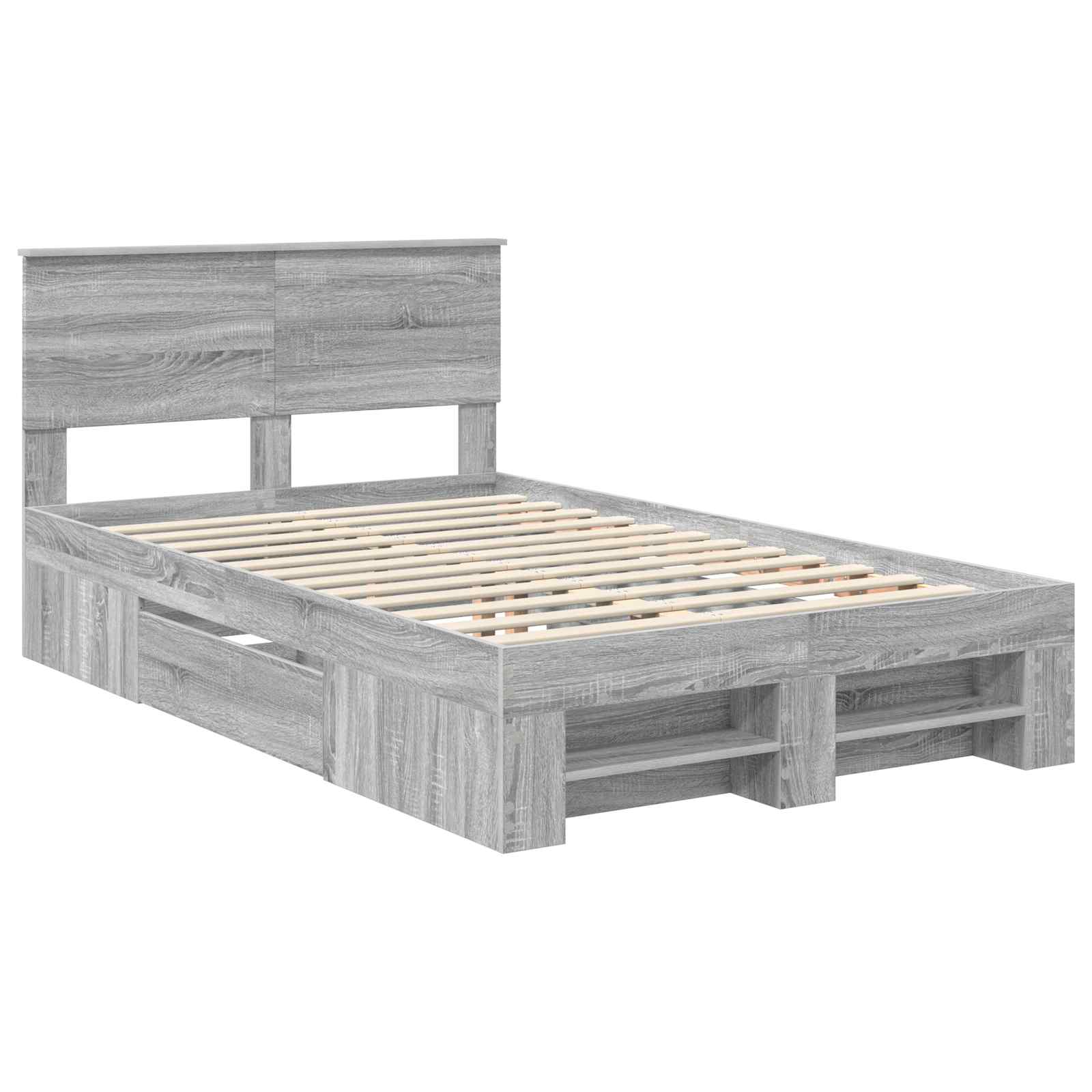 Struttura del letto con testiera Grigio Sonoma 120 x 200 cm | homemem39