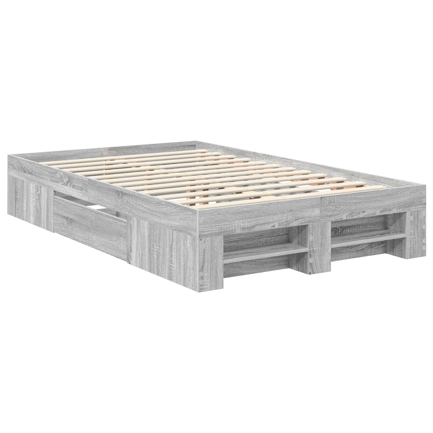 Struttura del letto con testiera Grigio Sonoma 120 x 200 cm | homemem39