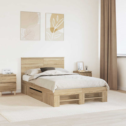 Struttura del letto con testiera Rovere Sonoma 120 x 200 cm