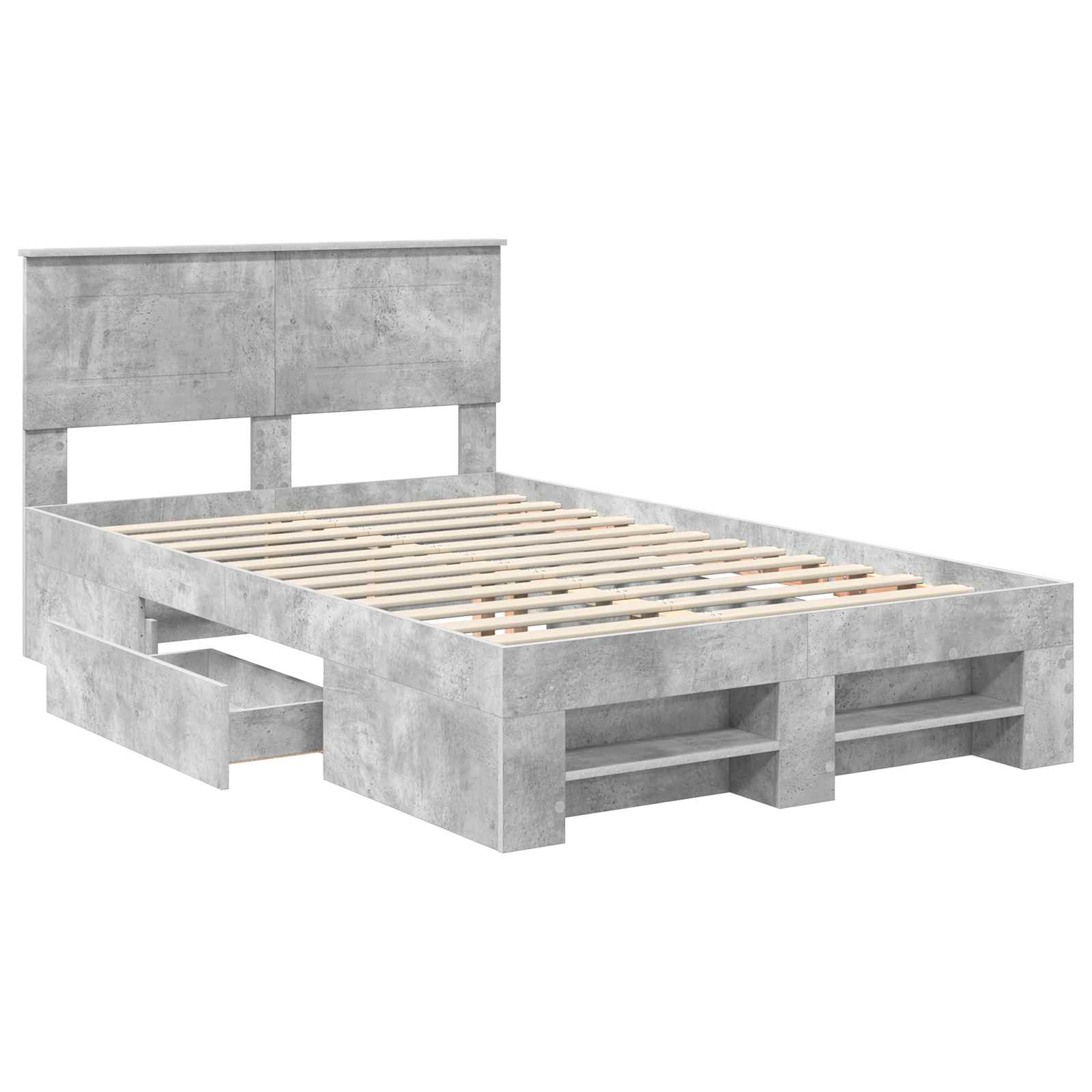 Struttura del letto con testiera Grigio cemento 120 x 200 cm | homemem39