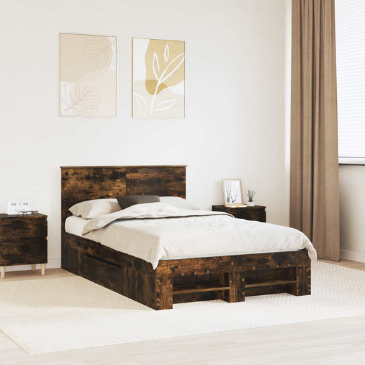 Struttura del letto Rovere fumé 120 x 200 cm Legno multistrato