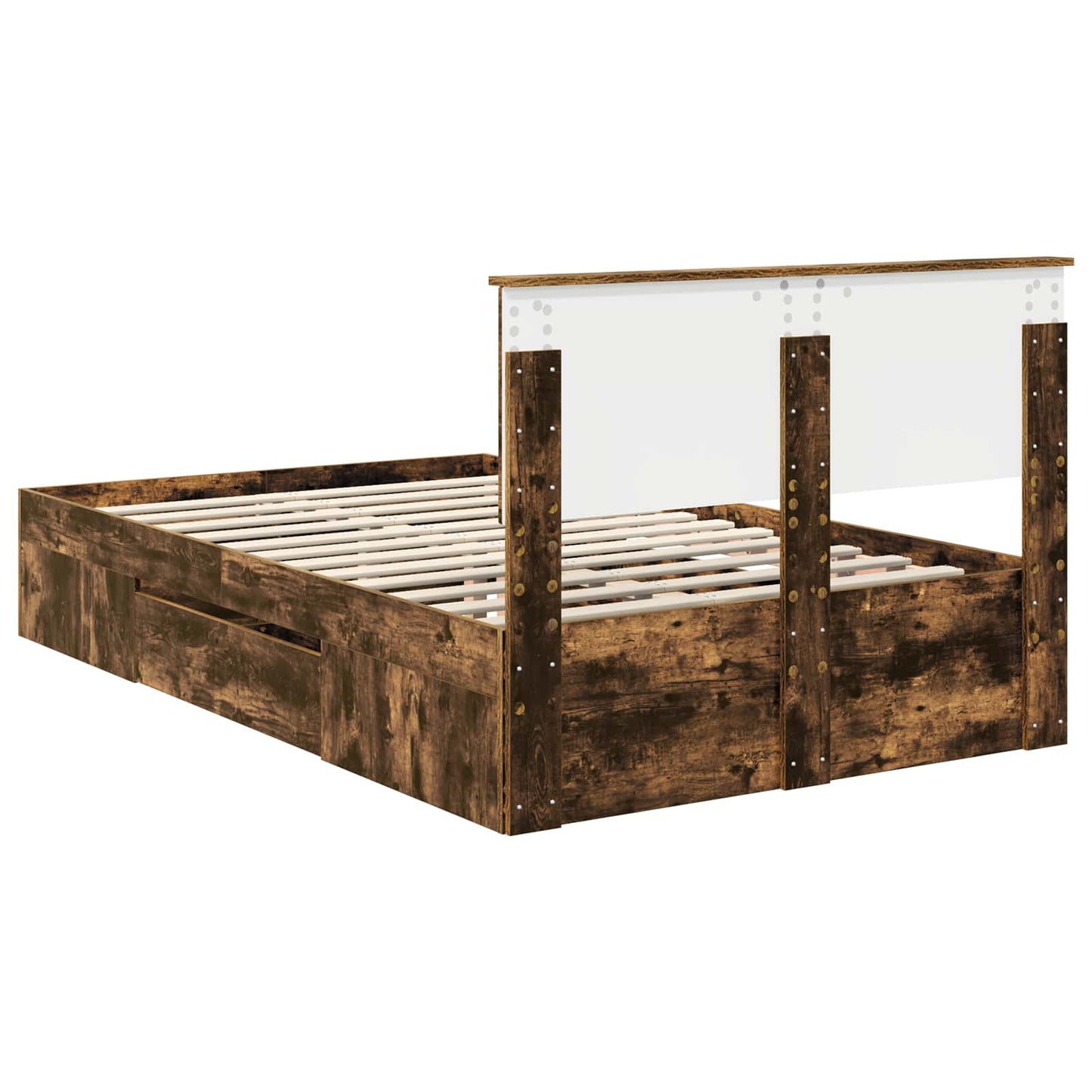 Struttura del letto Rovere fumé 120 x 200 cm Legno multistrato | homemem39