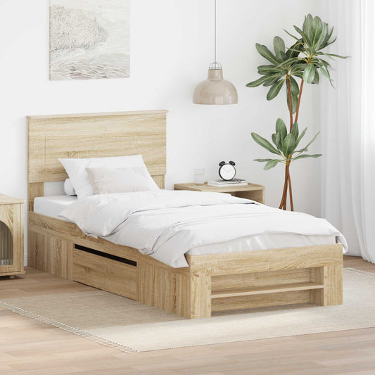 Struttura del letto Rovere Sonoma 100 x 200 m Legno multistrato
