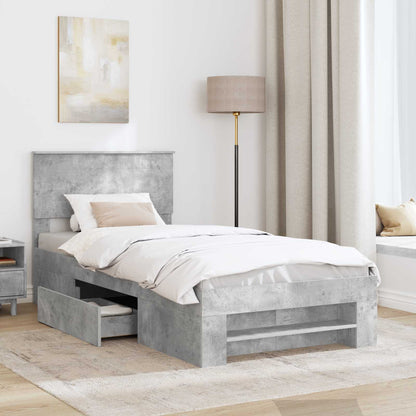 Struttura del letto con testiera Grigio cemento 100 x 200 m | homemem39