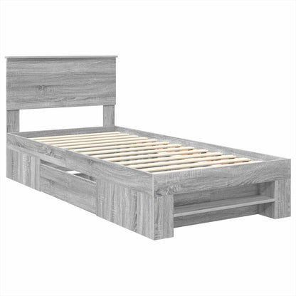 Struttura del letto Grigio Sonoma 100 x 200 m Legno multistrato