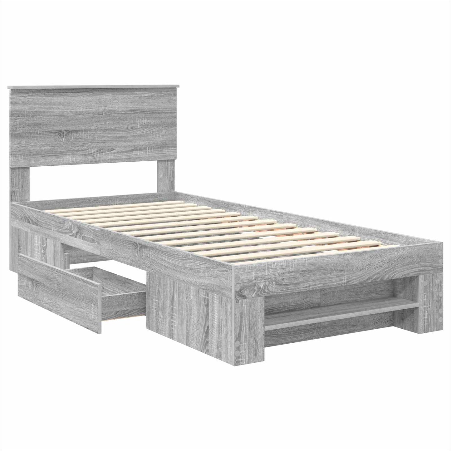 Struttura del letto Grigio Sonoma 100 x 200 m Legno multistrato