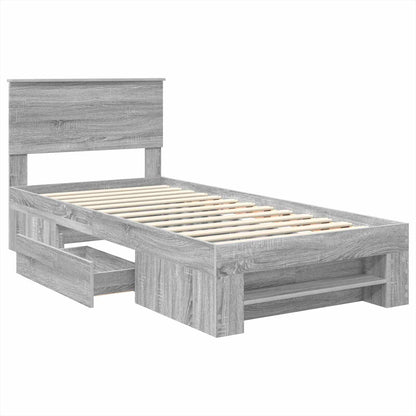 Struttura del letto Grigio Sonoma 100 x 200 m Legno multistrato