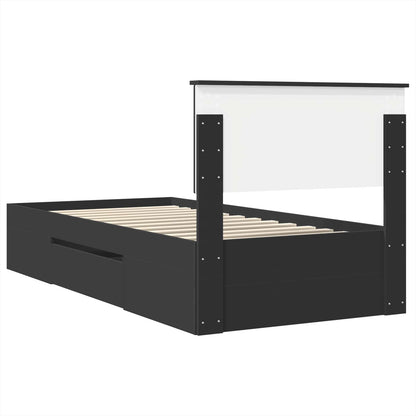 Struttura del letto Nero 90 x 200 cm Legno multistrato | homemem39