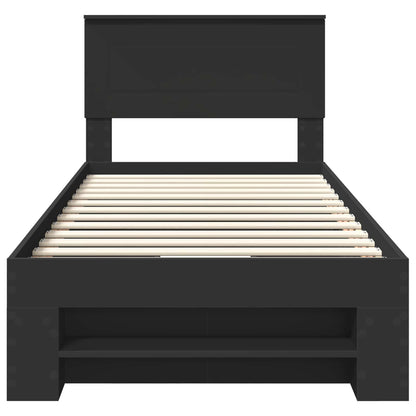 Struttura del letto Nero 90 x 200 cm Legno multistrato | homemem39