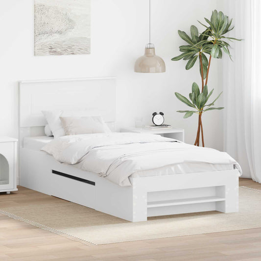 Struttura del letto Bianco 90 x 200 cm Legno multistrato | homemem39