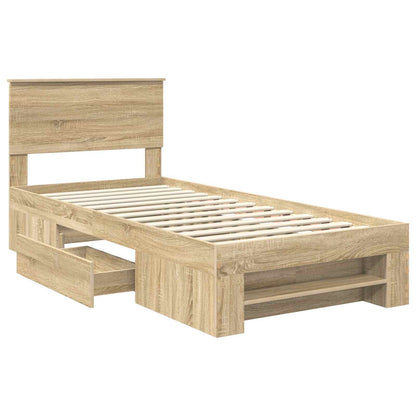 Struttura del letto Rovere Sonoma 90 x 200 cm Legno multistrato