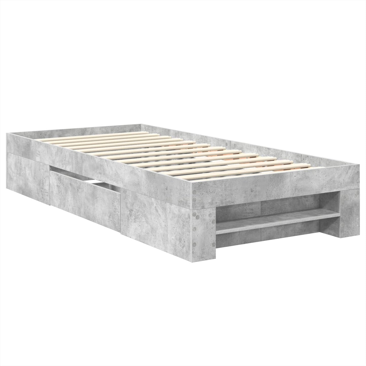 Struttura del letto con testiera Grigio cemento 90 x 200 cm