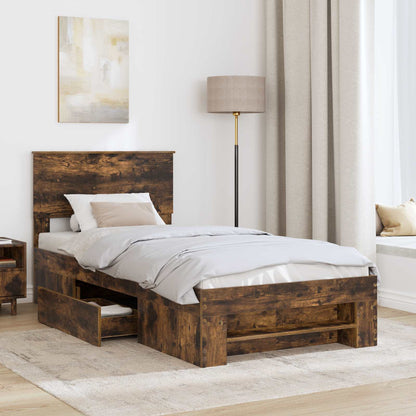 Struttura del letto Rovere fumé 90 x 200 cm Legno multistrato