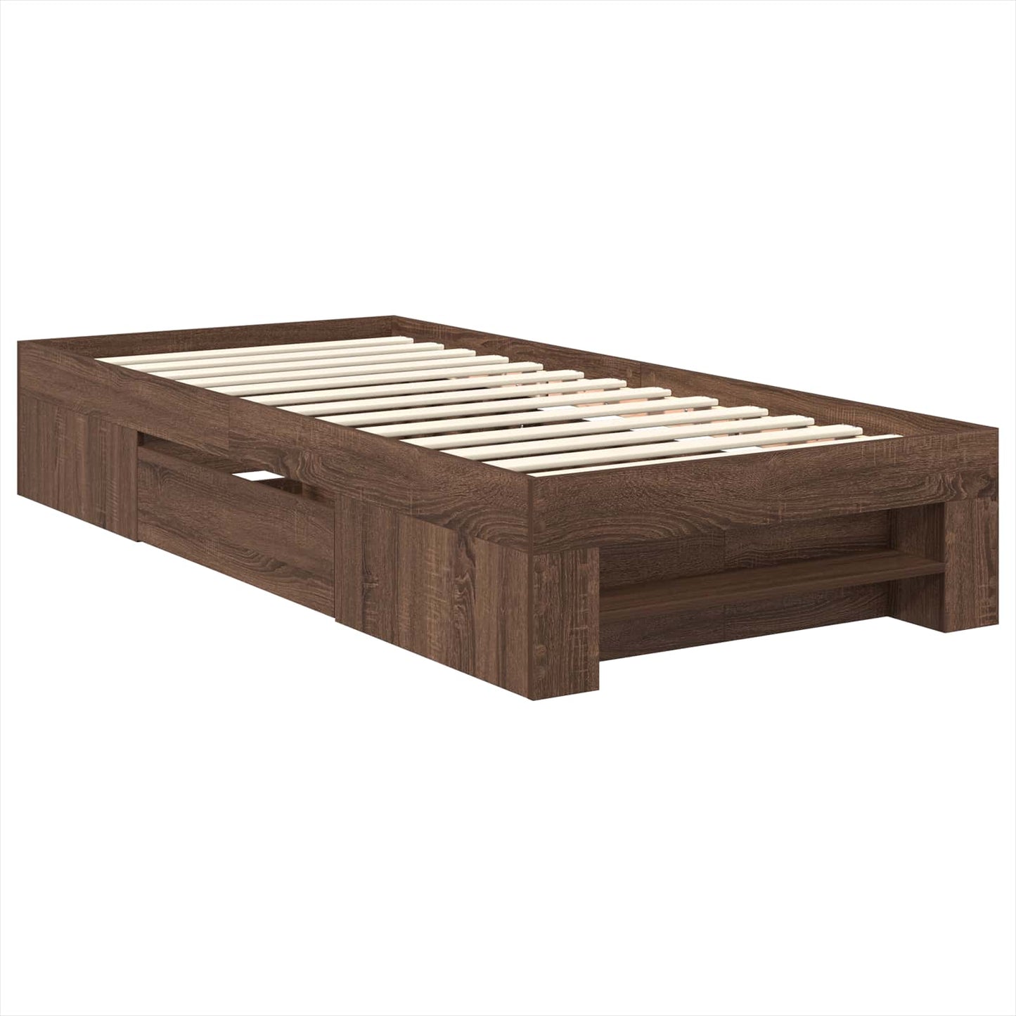 Struttura del letto con testiera Rovere Marrone 90 x 200 cm