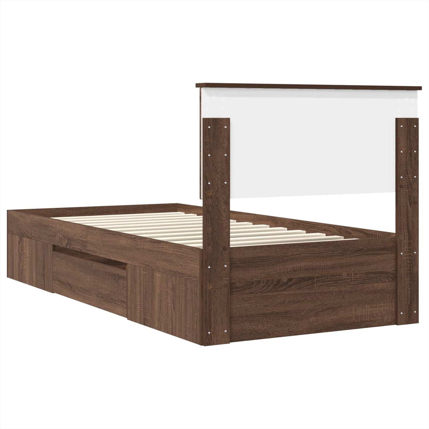 Struttura del letto con testiera Rovere Marrone 90 x 200 cm