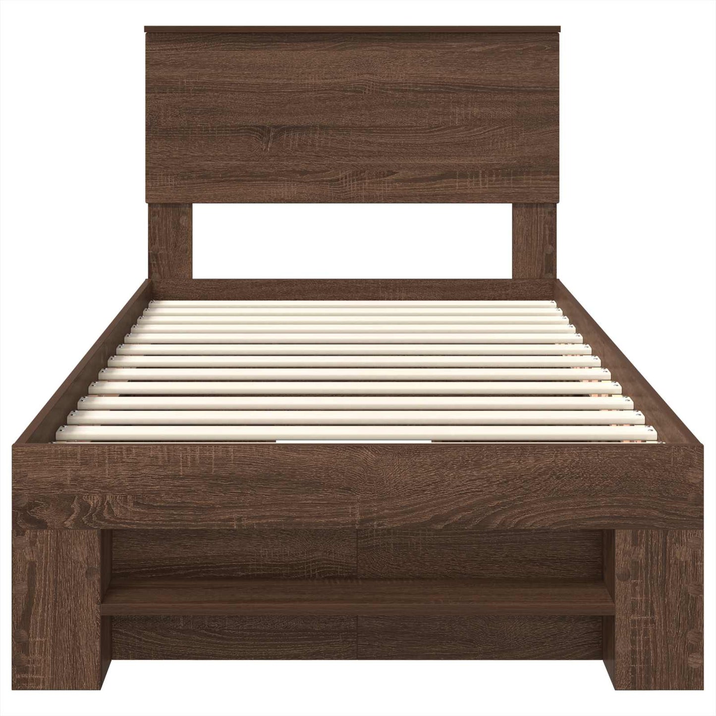 Struttura del letto con testiera Rovere Marrone 90 x 200 cm