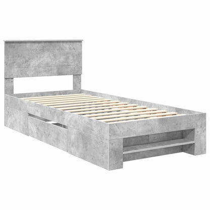 Struttura del letto con testiera Grigio cemento 80 x 200 cm