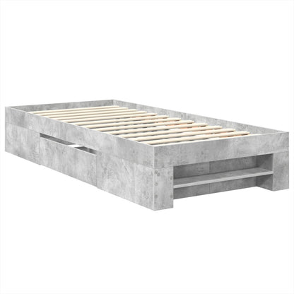 Struttura del letto con testiera Grigio cemento 80 x 200 cm