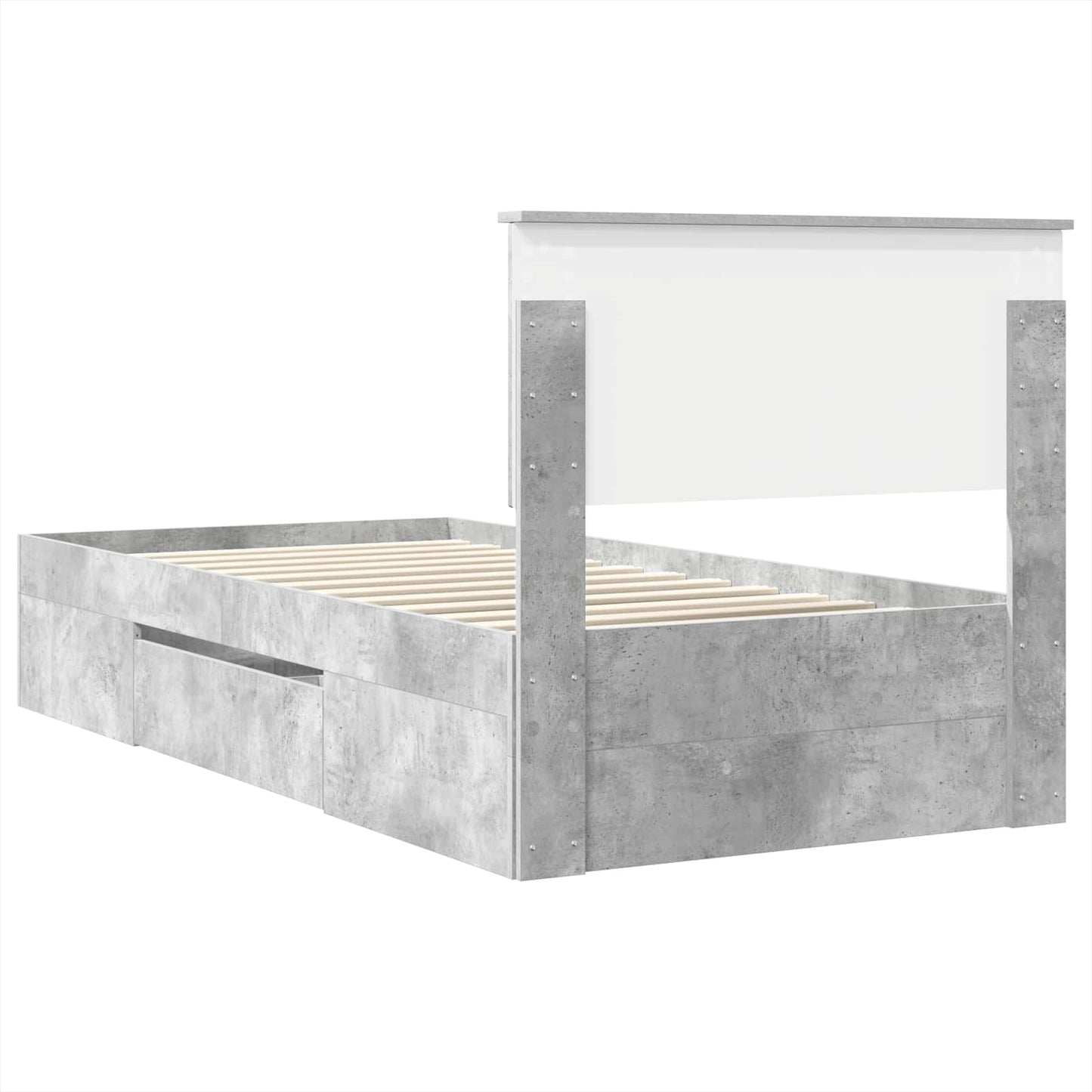 Struttura del letto con testiera Grigio cemento 80 x 200 cm