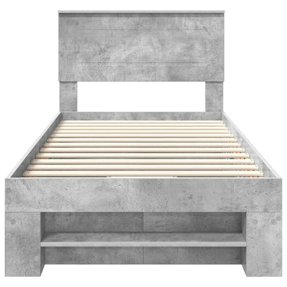Struttura del letto con testiera Grigio cemento 80 x 200 cm