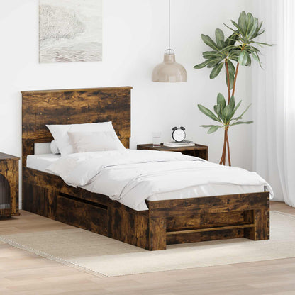 Struttura del letto Rovere fumé 80 x 200 cm Legno multistrato