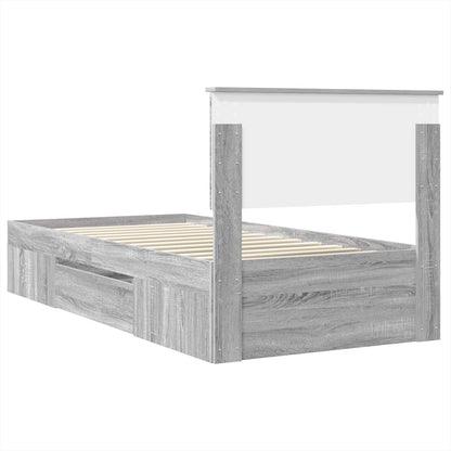 Struttura del letto con testiera Grigio Sonoma 80 x 200 cm - homemem39