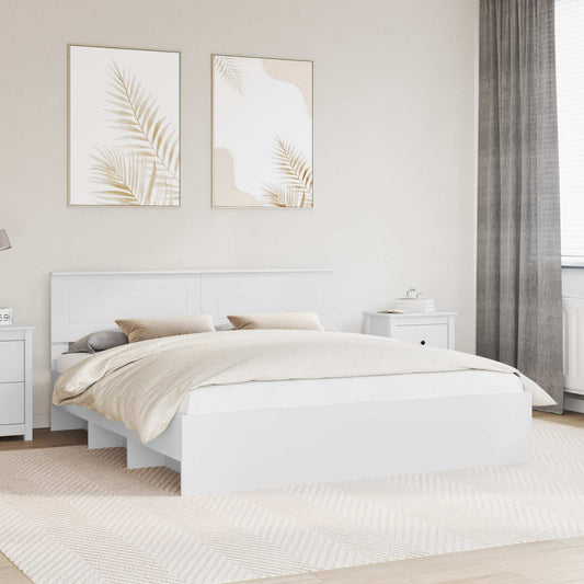 Struttura del letto Bianco 200 x 200 cm Legno multistrato | homemem39