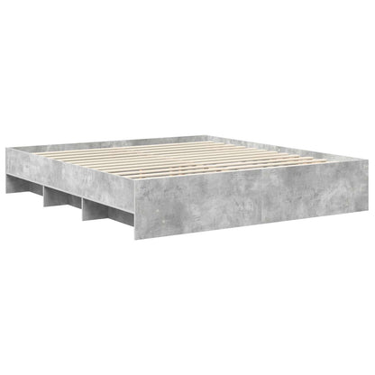 Struttura del letto con testiera Grigio cemento 200 x 200 cm