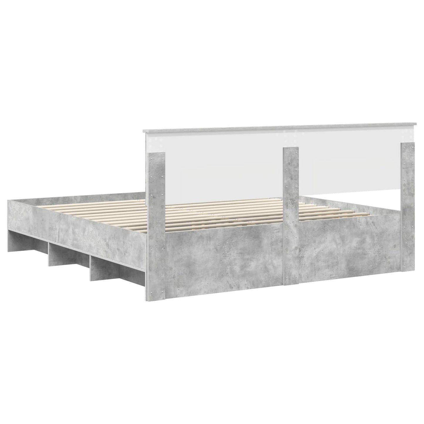 Struttura del letto con testiera Grigio cemento 200 x 200 cm