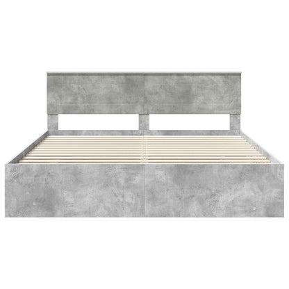 Struttura del letto con testiera Grigio cemento 200 x 200 cm