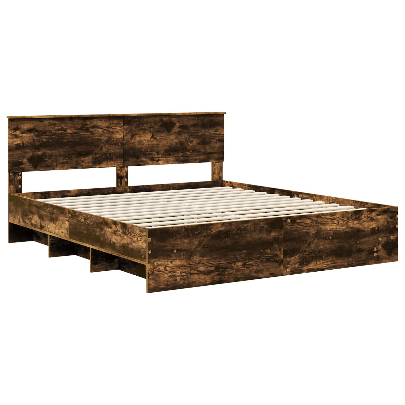 Struttura del letto Rovere fumé 200 x 200 cm Legno multistrato | homemem39