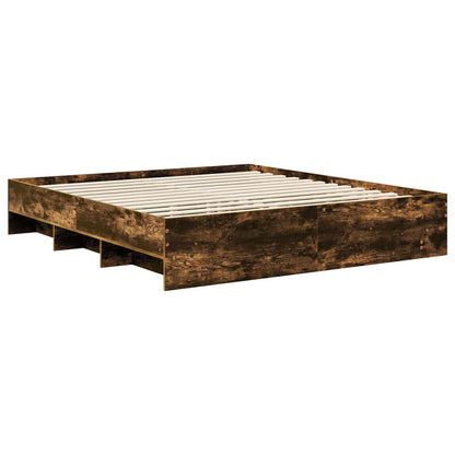 Struttura del letto Rovere fumé 200 x 200 cm Legno multistrato | homemem39