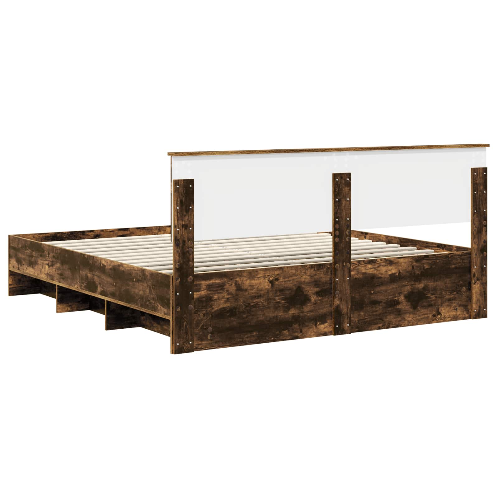 Struttura del letto Rovere fumé 200 x 200 cm Legno multistrato | homemem39