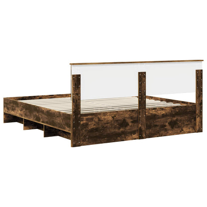Struttura del letto Rovere fumé 200 x 200 cm Legno multistrato | homemem39