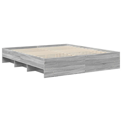 Struttura del letto con testiera Grigio Sonoma 200 x 200 cm | homemem39