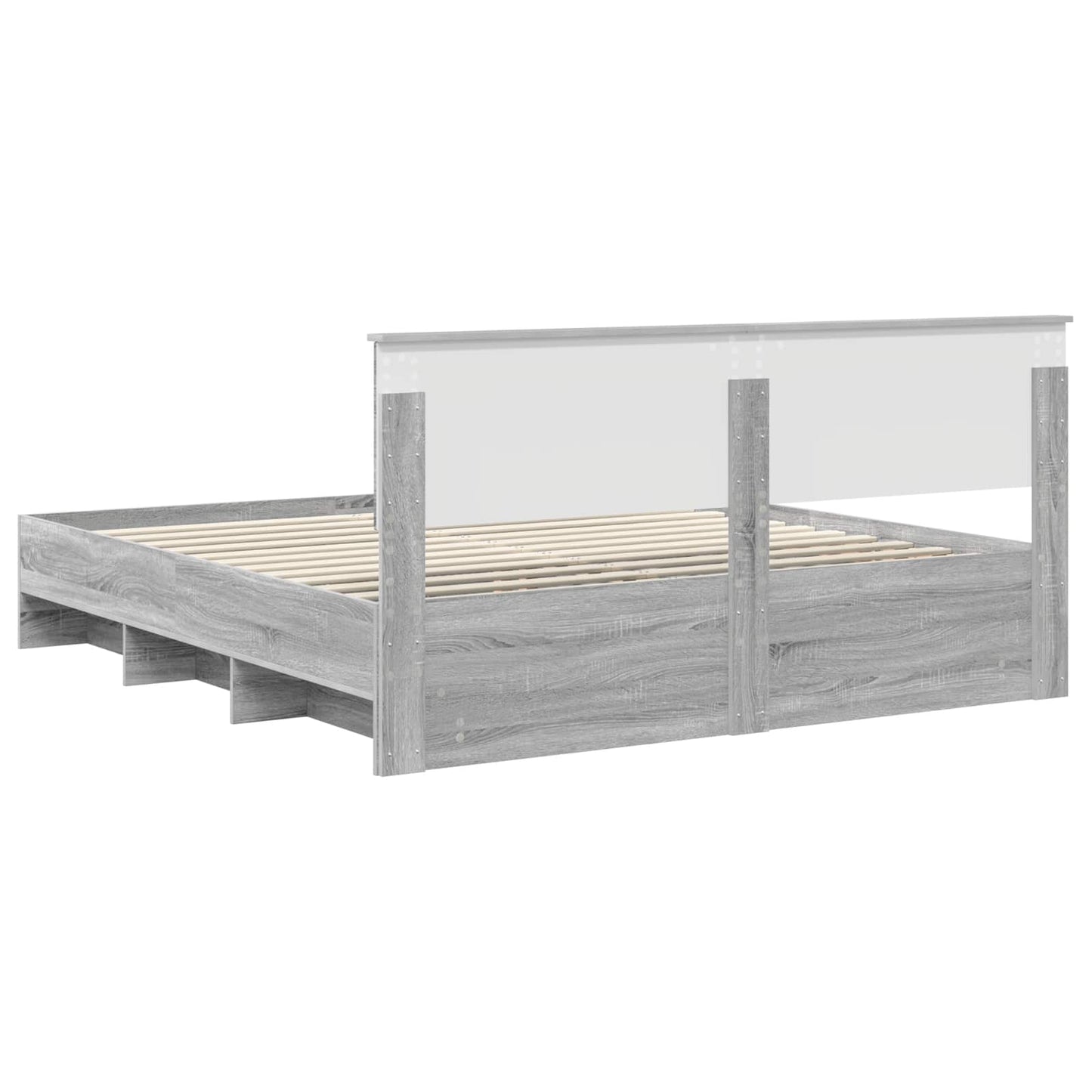 Struttura del letto con testiera Grigio Sonoma 200 x 200 cm | homemem39