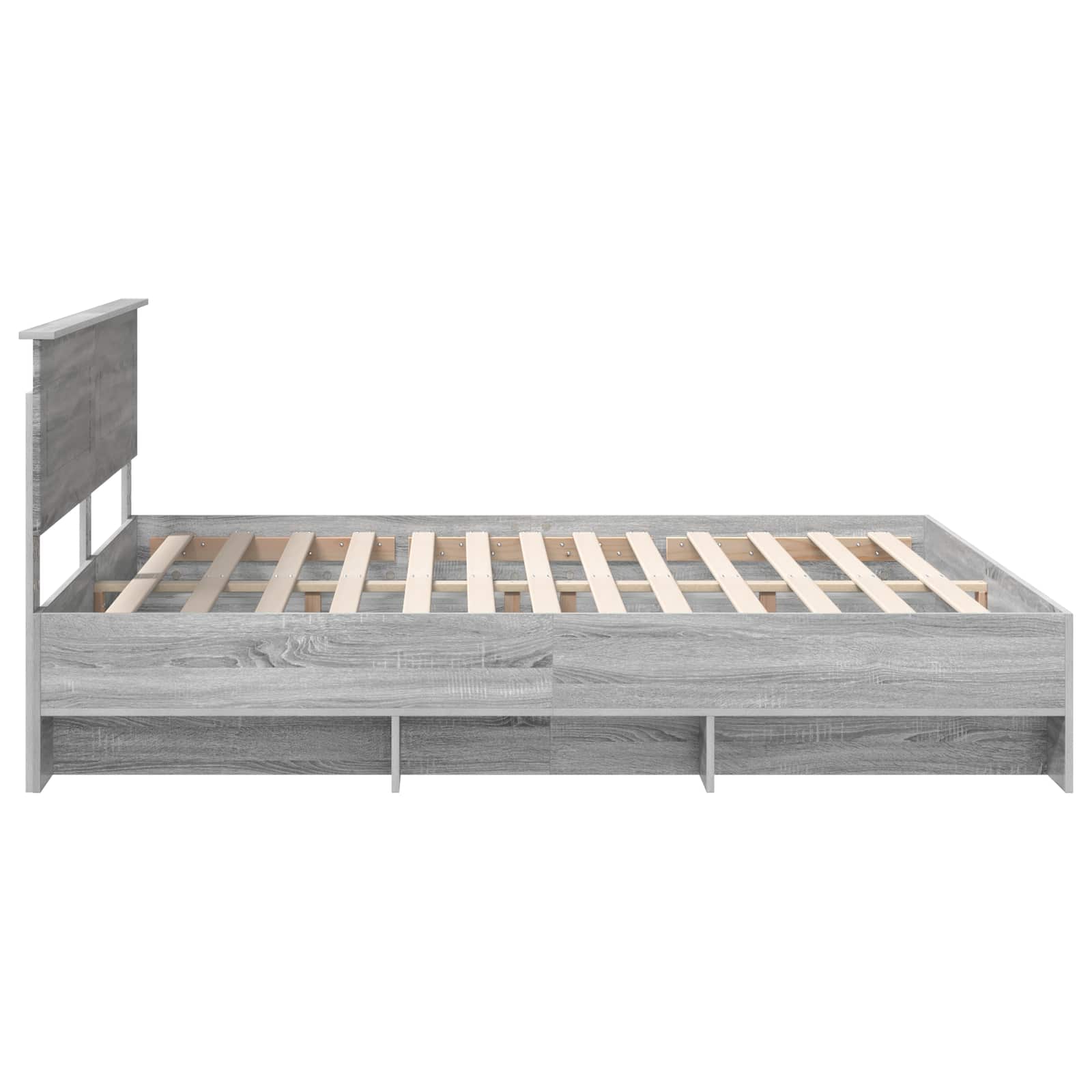 Struttura del letto con testiera Grigio Sonoma 200 x 200 cm | homemem39
