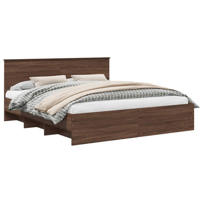 Struttura del letto con testiera Rovere Marrone 200 x 200 cm | homemem39