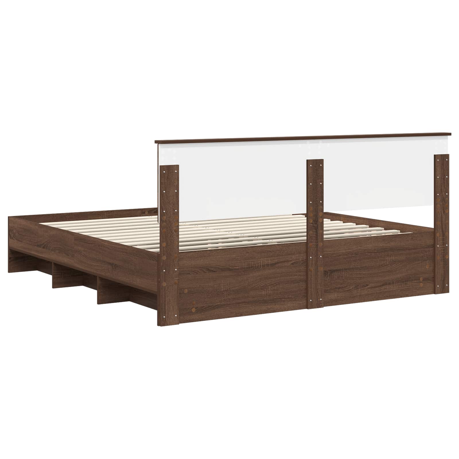 Struttura del letto con testiera Rovere Marrone 200 x 200 cm | homemem39