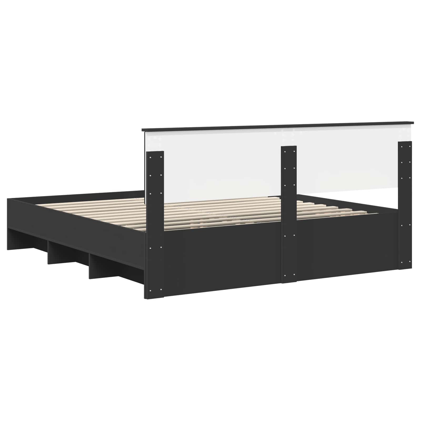 Struttura del letto Nero 180 x 200 cm Legno multistrato | homemem39