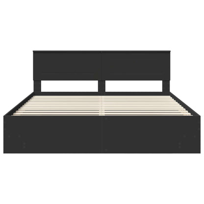 Struttura del letto Nero 180 x 200 cm Legno multistrato | homemem39