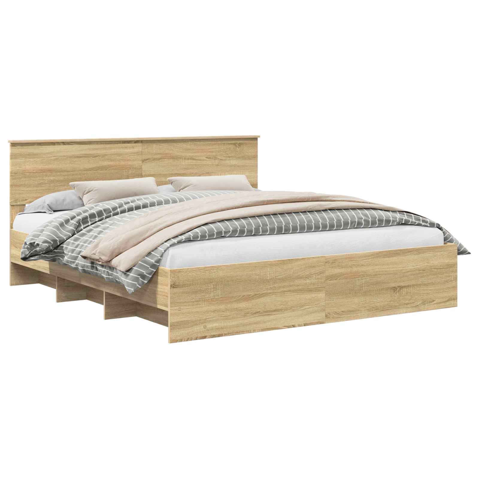 Struttura del letto con testiera Rovere Sonoma 180 x 200 cm | homemem39