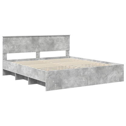 Struttura del letto con testiera Grigio cemento 180 x 200 cm | homemem39
