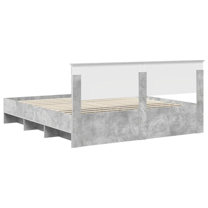 Struttura del letto con testiera Grigio cemento 180 x 200 cm | homemem39